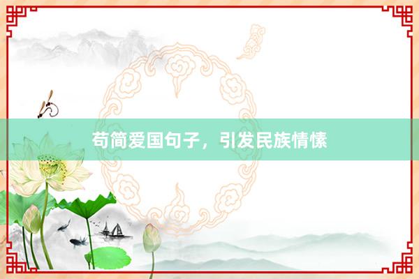 苟简爱国句子，引发民族情愫